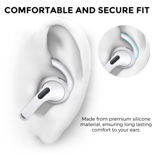 AhaStyle Silicone Earhooks for AirPods Pro2 3 Pairs Ear Hooks Covers Anti-Slip Ear Covers Added Storage Pouch Anti Slip